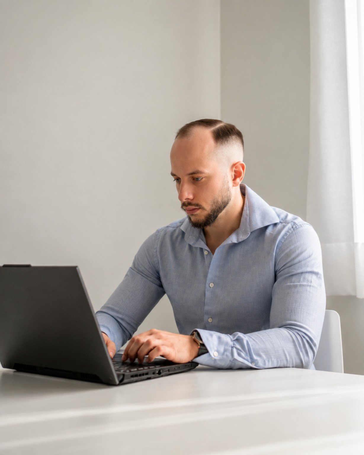 Dott. Luca Berton al computer durante un momento di approfondimento professionale
